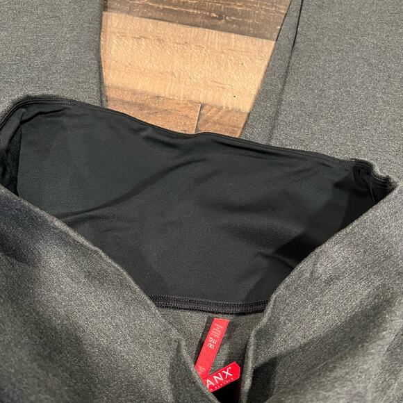 Spanx Ankle Length Ponte Hem Slit Leggings Charcoal Gray - Picture 9 of 9